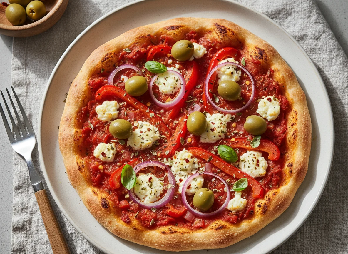 Griechische Pizza / Flammkuchen photo