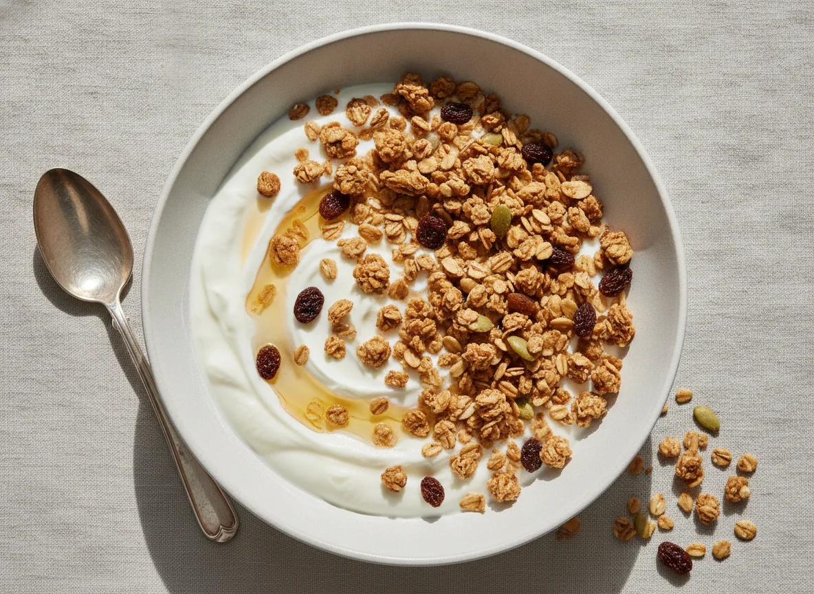 Griechischer Joghurt mit Knuspermüsli photo