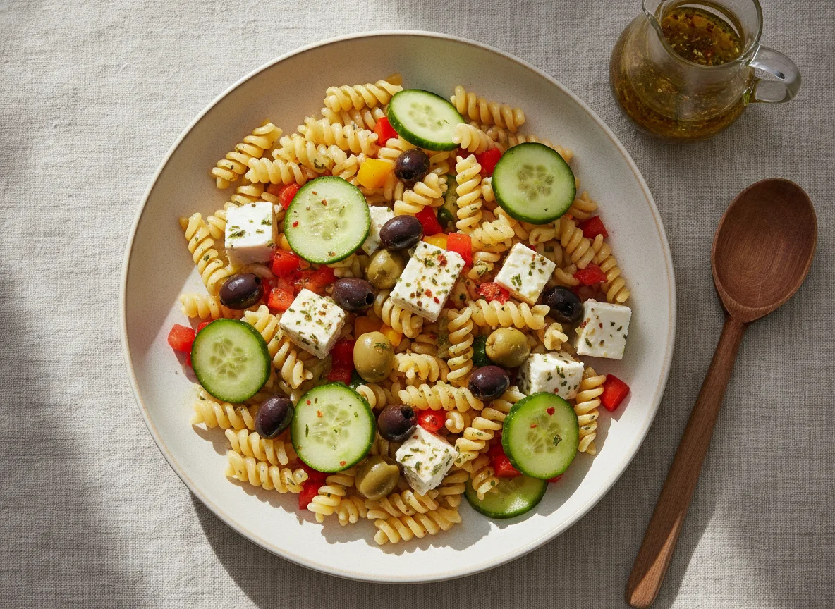 Griechischer Nudelsalat photo