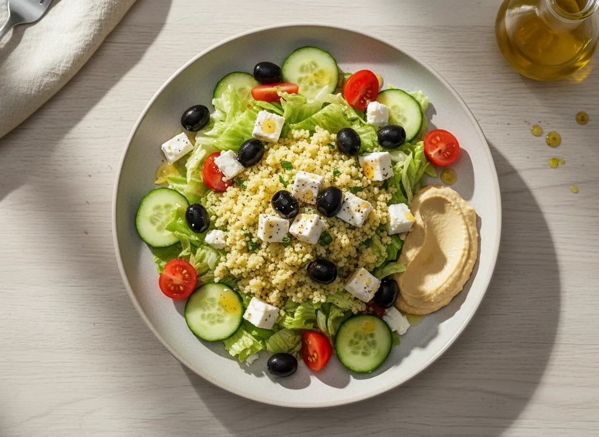 Griechischer Salat mit Couscous photo