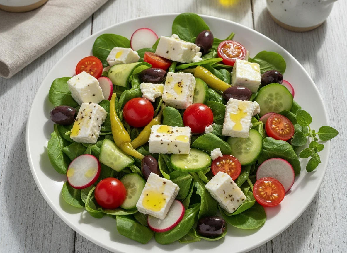 Griechischer Salat mit Feldsalat photo