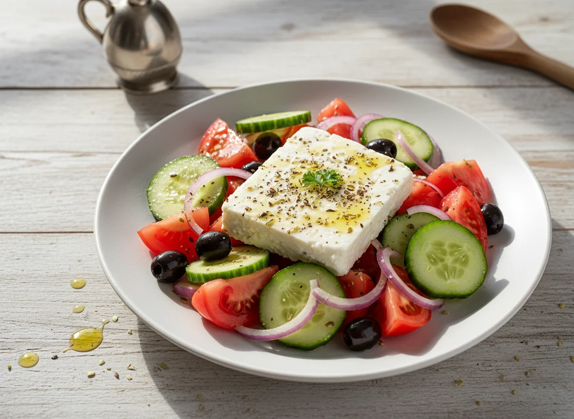 Griechischer Salat mit Schafskäse photo
