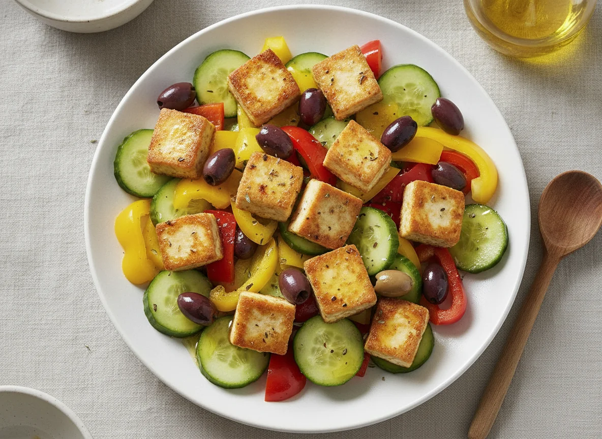 Griechischer Salat mit Tofu photo