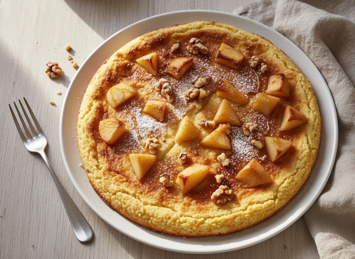 Grießbrei Apfelkuchen-Art photo