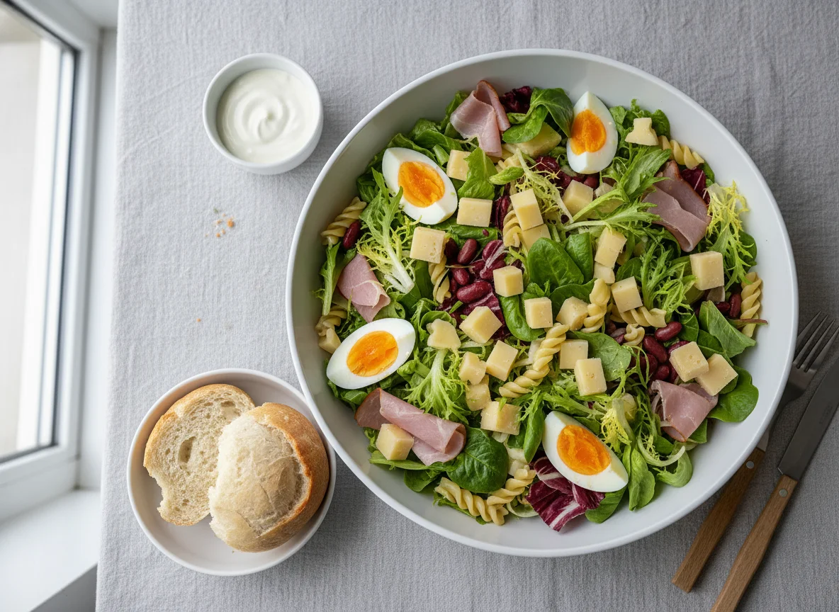 Großer Salat mit Beilagen photo