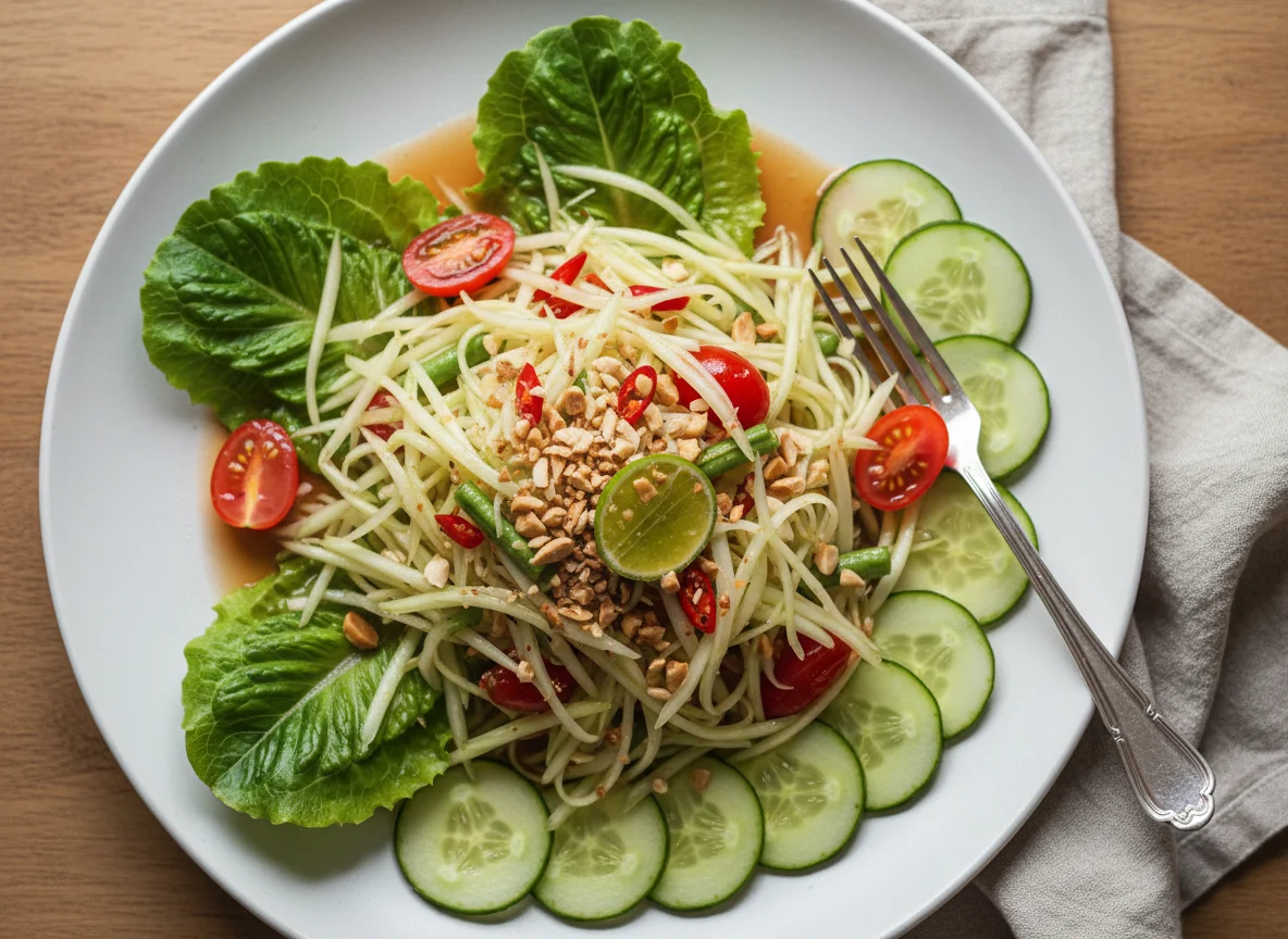 Grüner Papaya Salat (Som Tum) photo