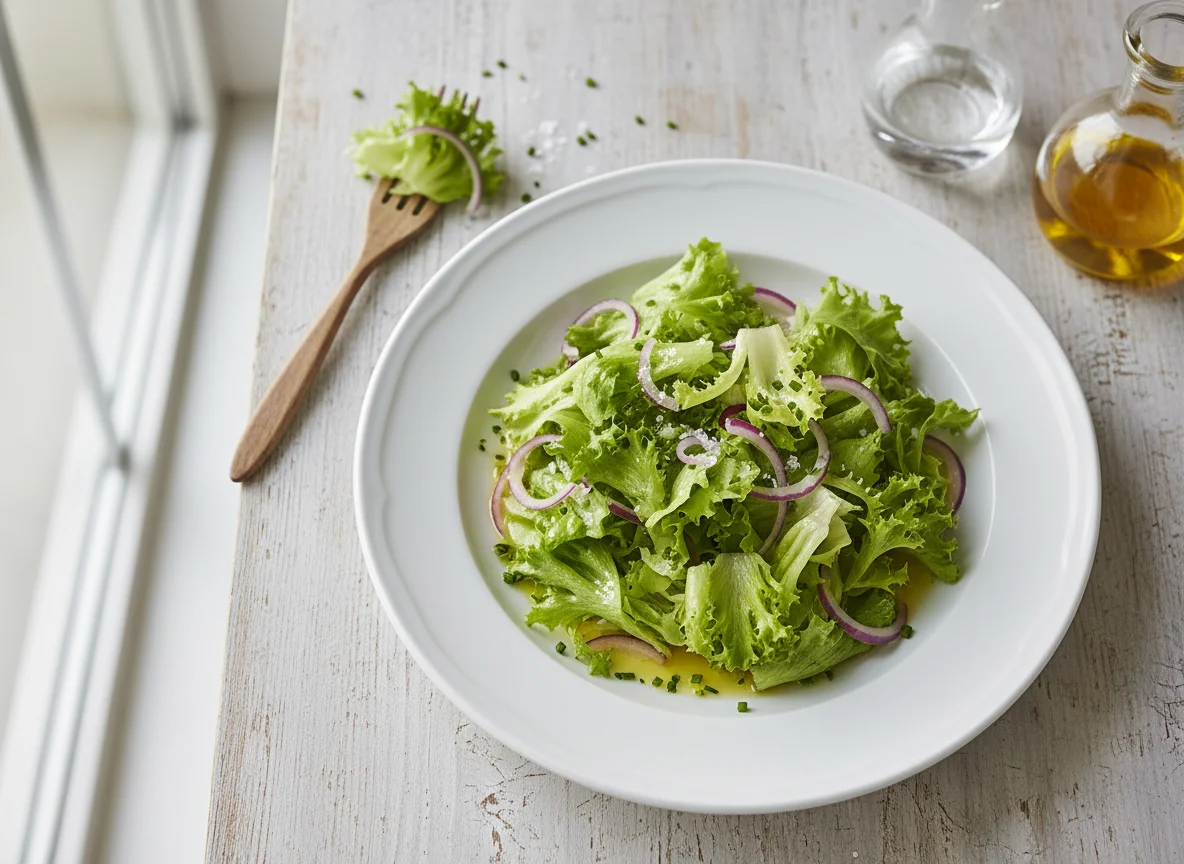 Grüner Salat mit Zwiebeln photo