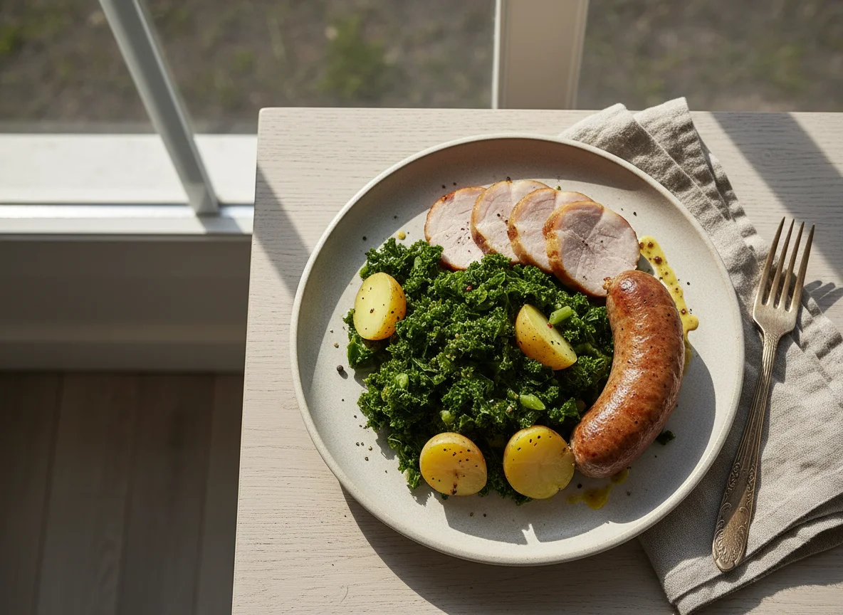 Grünkohl mit Pinkel und Kassler photo