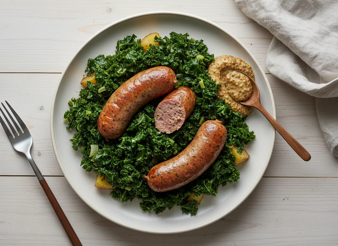 Grünkohl mit Pinkel und Senf photo