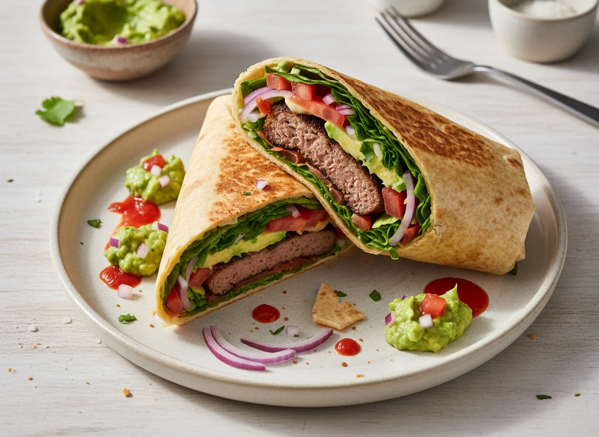 Guacamole Salsa Beef Wrap photo