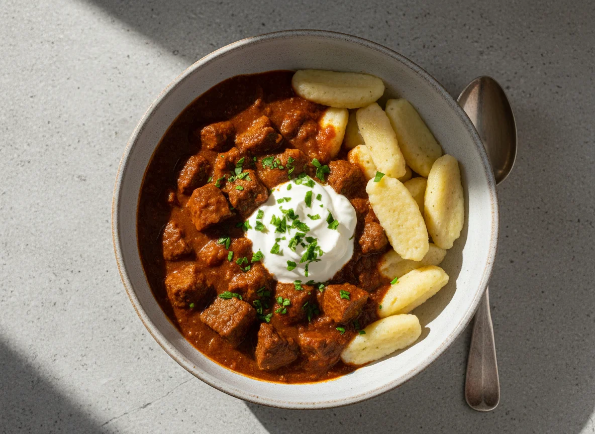 Gulasch mit Nockerl photo