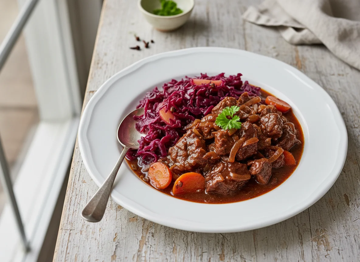 Gulasch mit Rotkohl photo