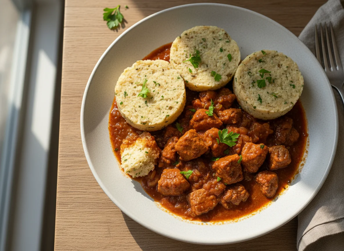 Gulasch mit Semmelknödel photo