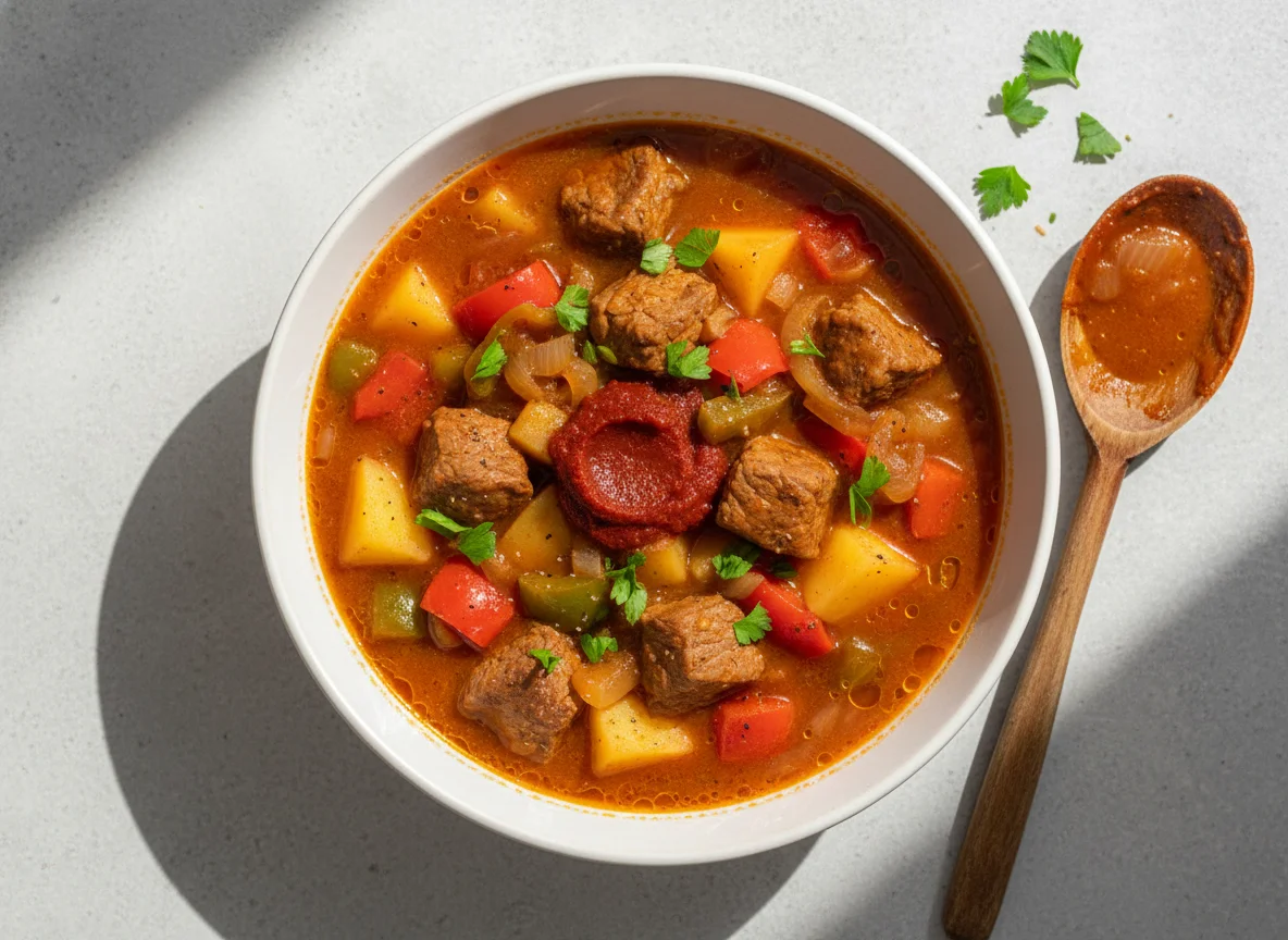 Gulaschsuppe mit Kartoffeln photo