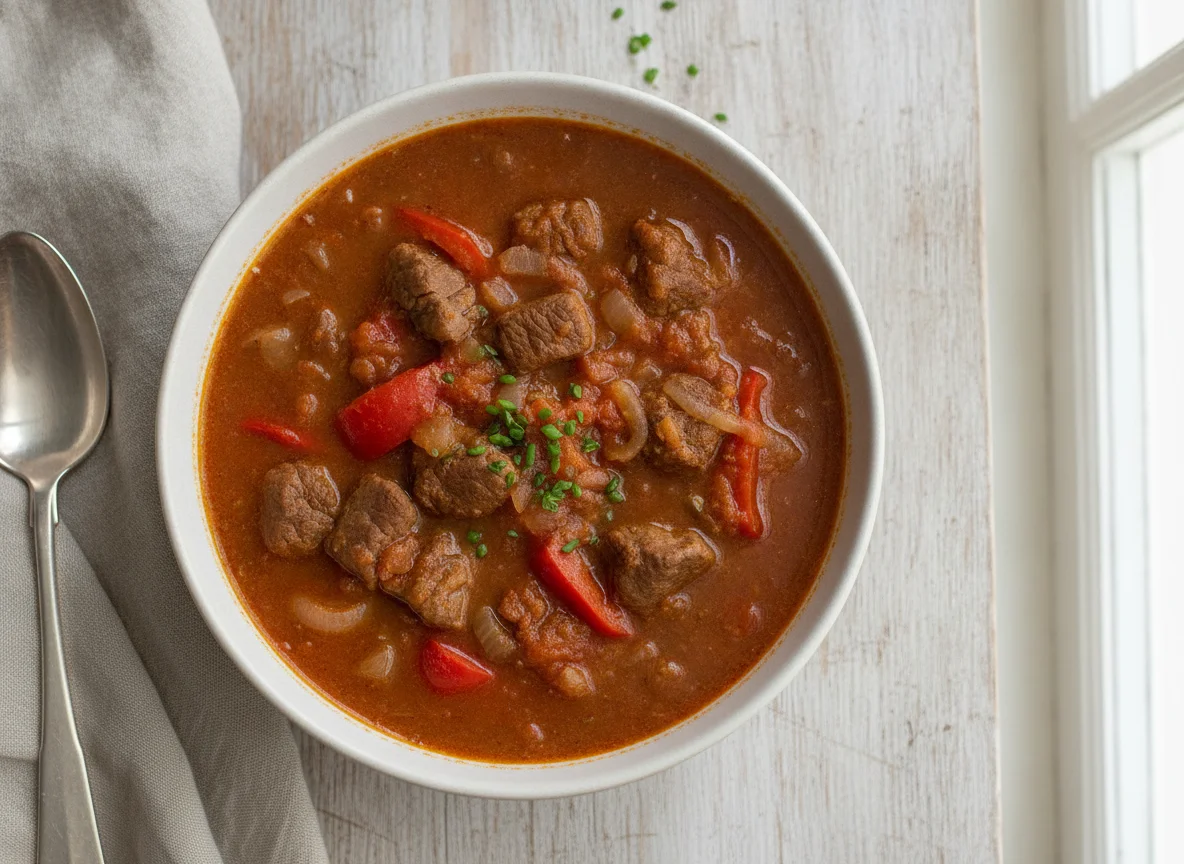 Gulaschsuppe mit Paprika photo
