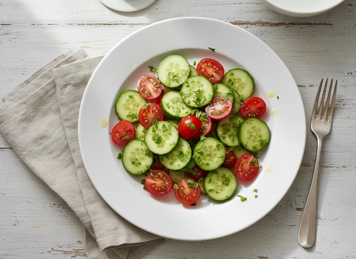 Gurken- und Kirschtomaten-Salat photo