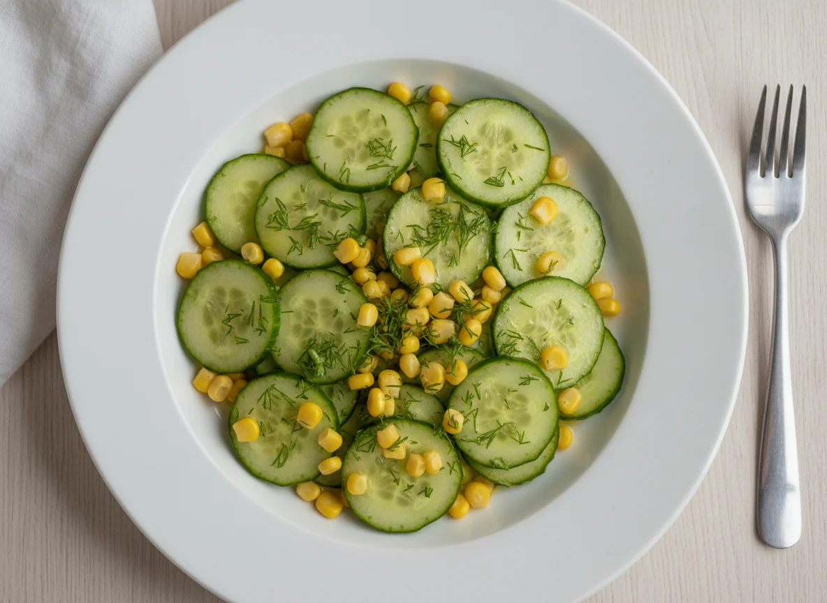 Gurkensalat mit Mais photo
