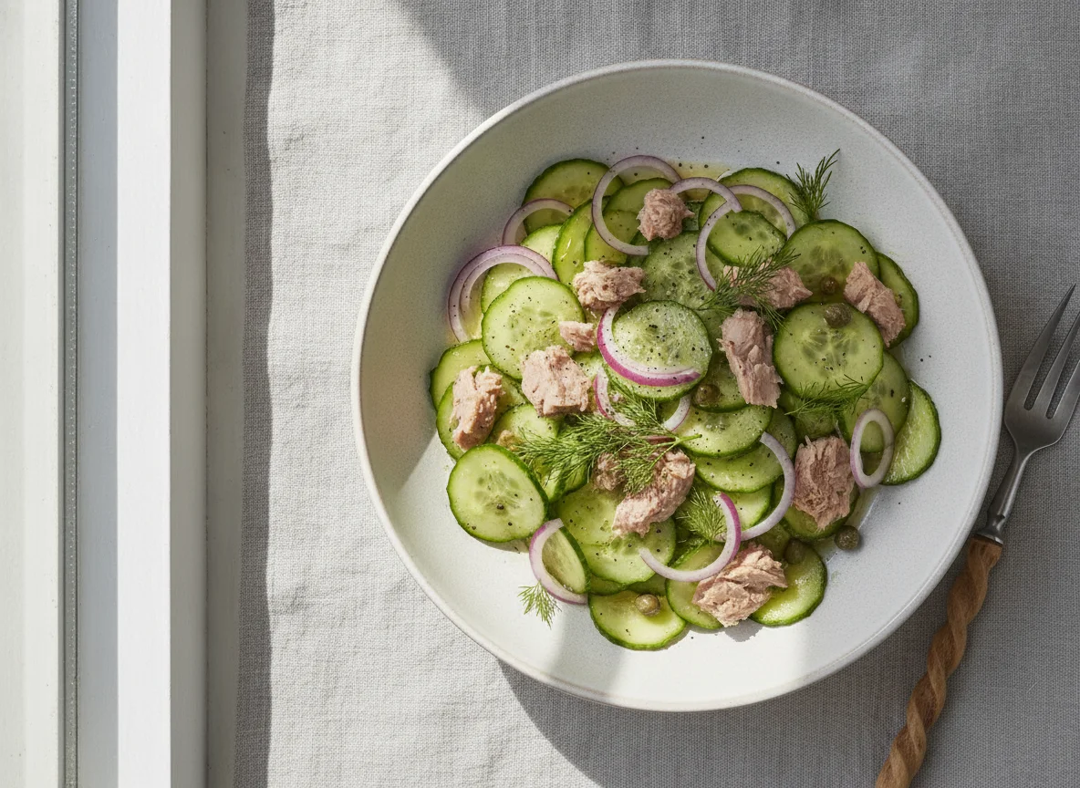 Gurkensalat mit Thunfisch photo
