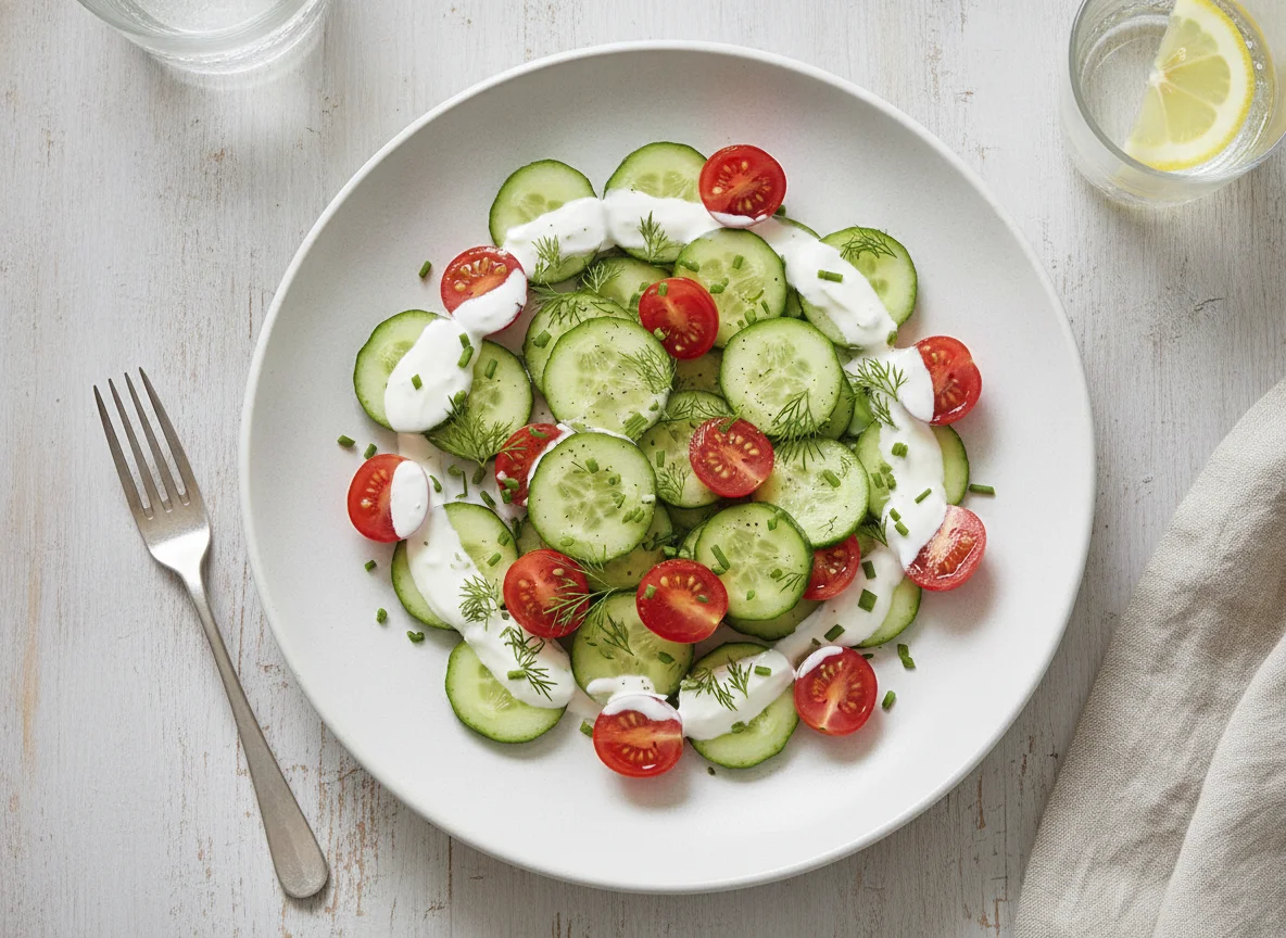 Gurken-Tomaten-Salat mit Joghurtdressing photo