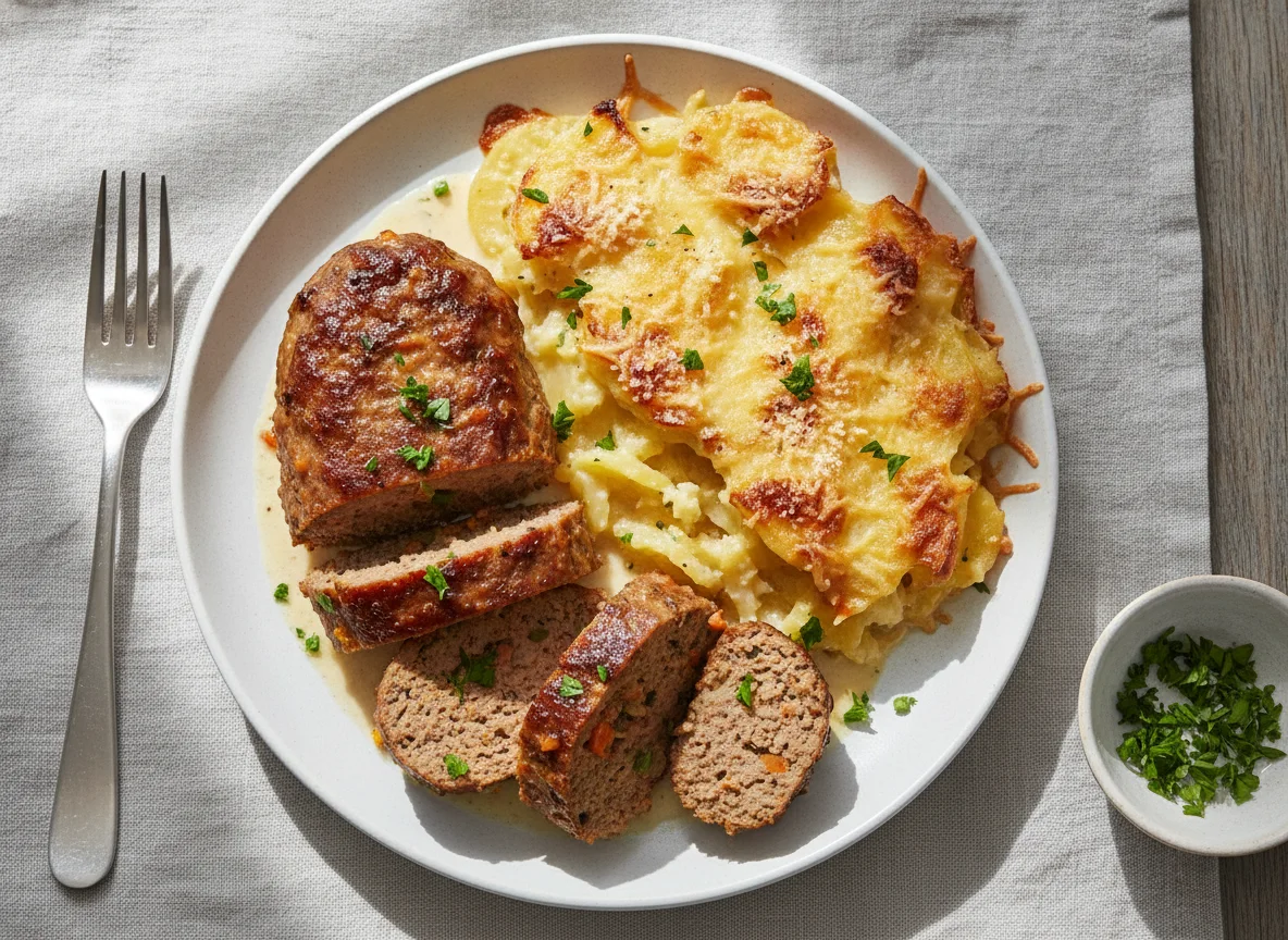 Hackbraten mit Kartoffelgratin photo