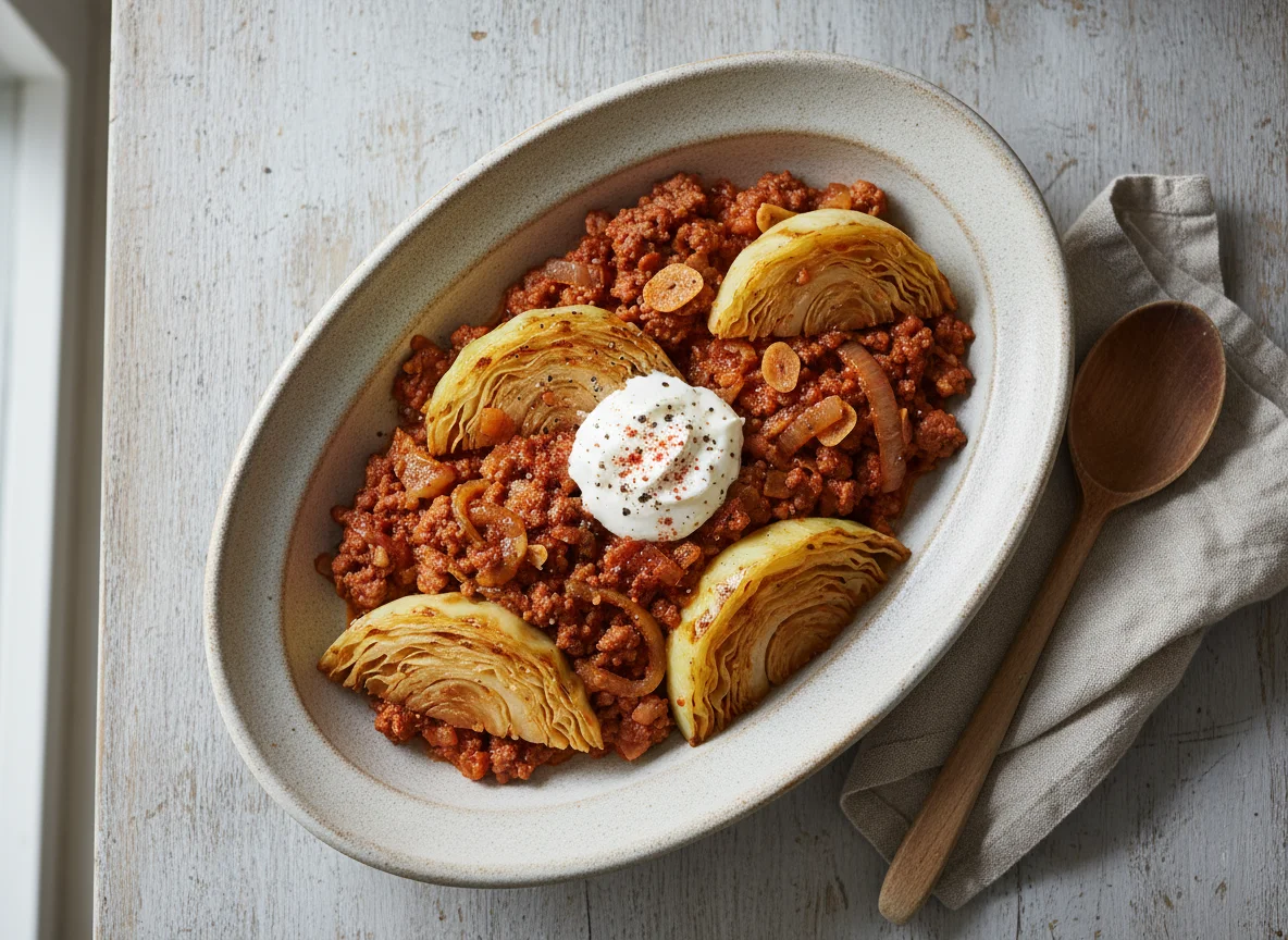 Hackfleisch Kohl Pfanne photo