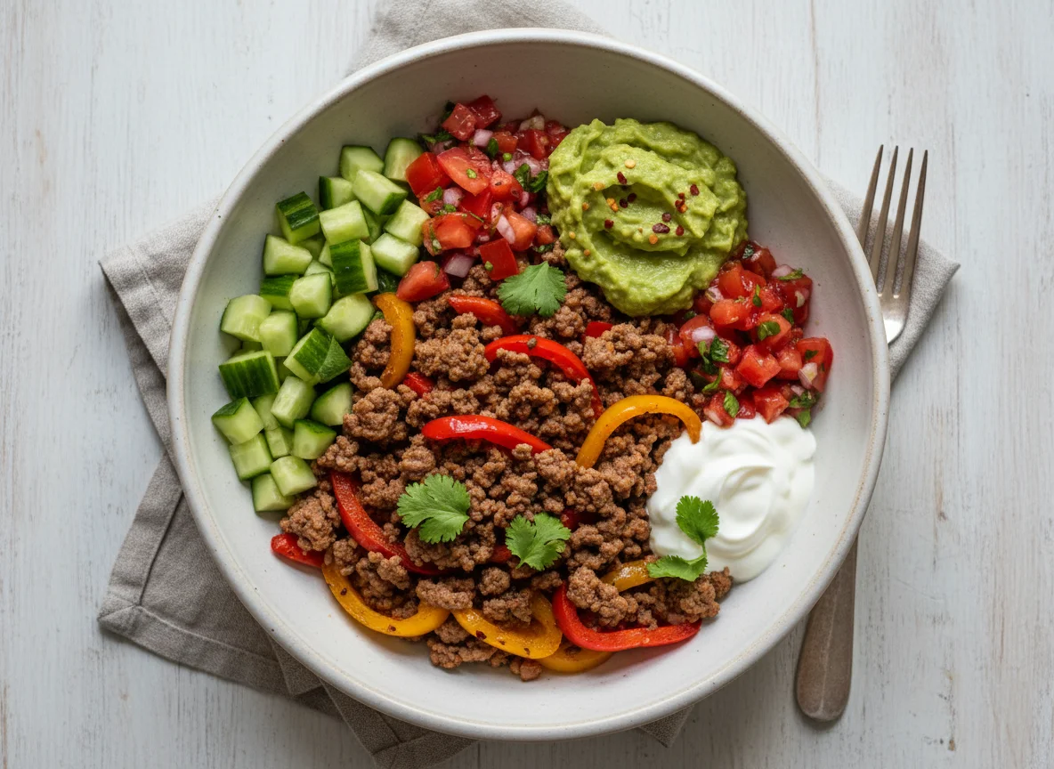 Hackfleisch-Gemüse-Bowl photo