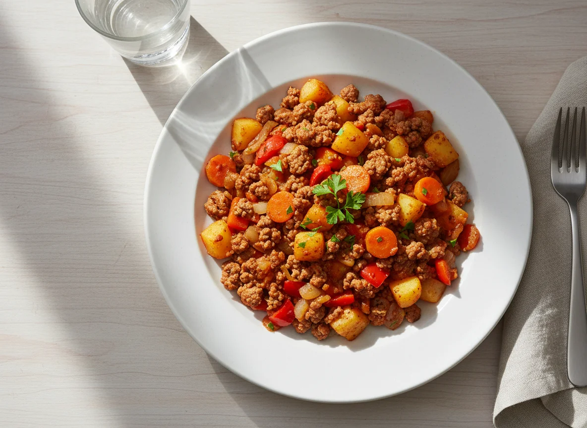 Hackfleisch-Gemüse-Pfanne photo