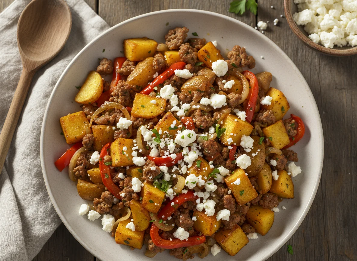 Hackfleisch-Kartoffel-Kürbis-Pfanne photo