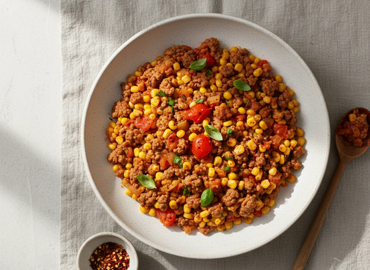 Hackfleisch-Mais-Pfanne photo