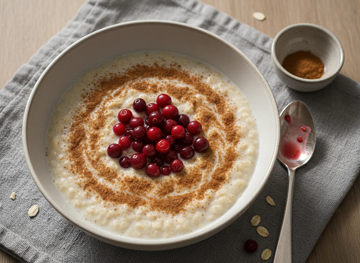 Haferbrei mit Beeren und Zimt photo