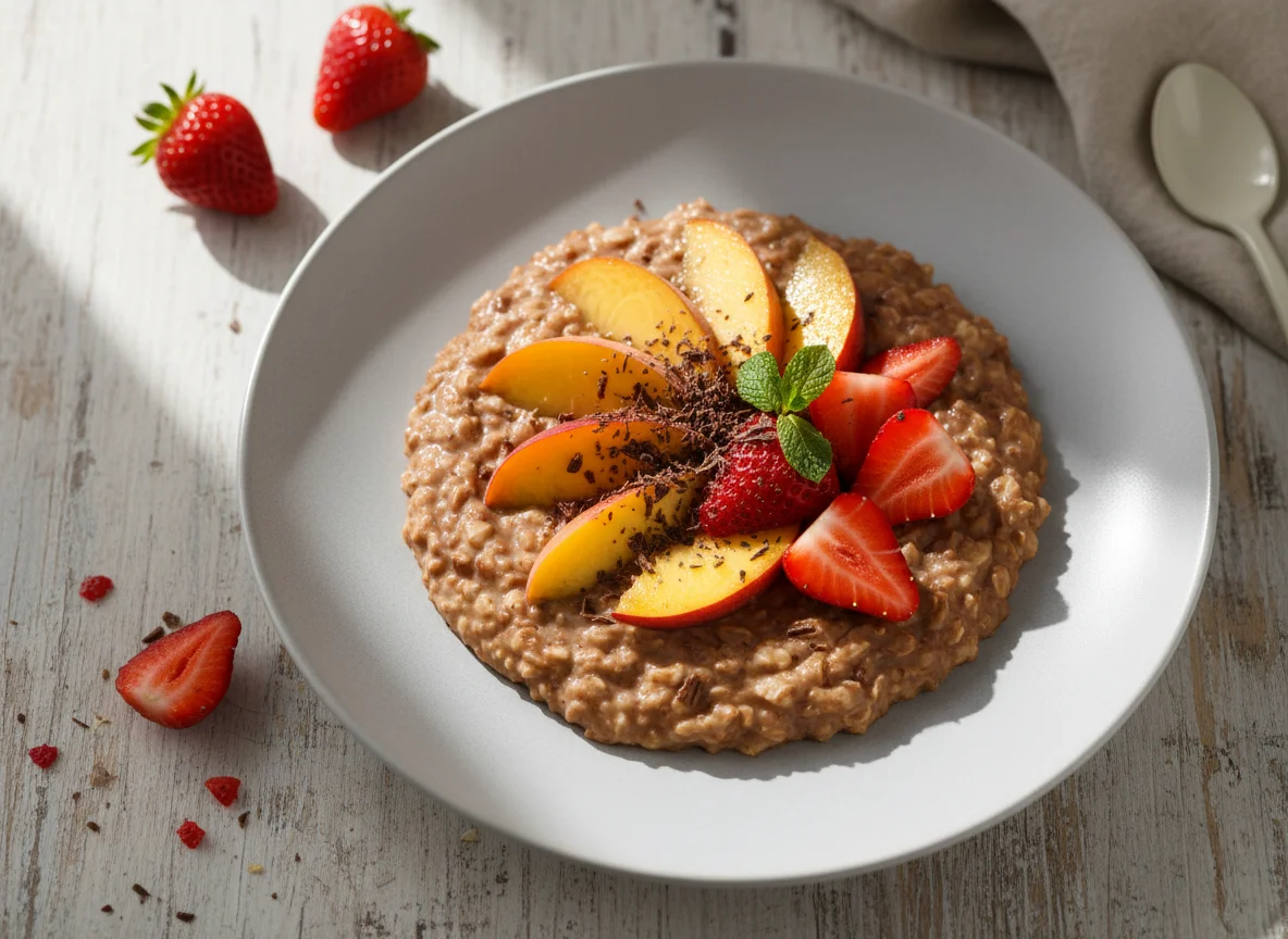 Haferbrei mit Früchten photo