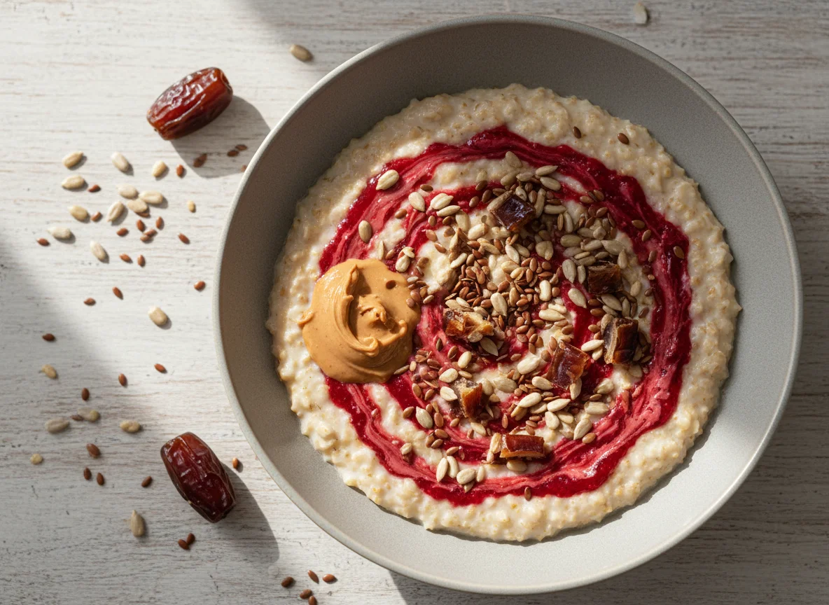 Haferbrei mit Früchten und Nüssen photo