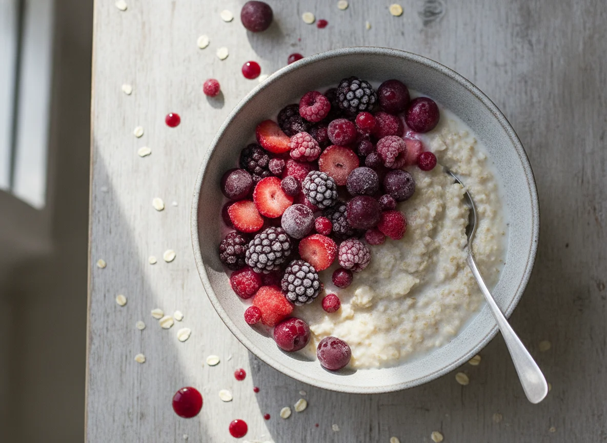 Haferbrei mit gemischten Beeren photo