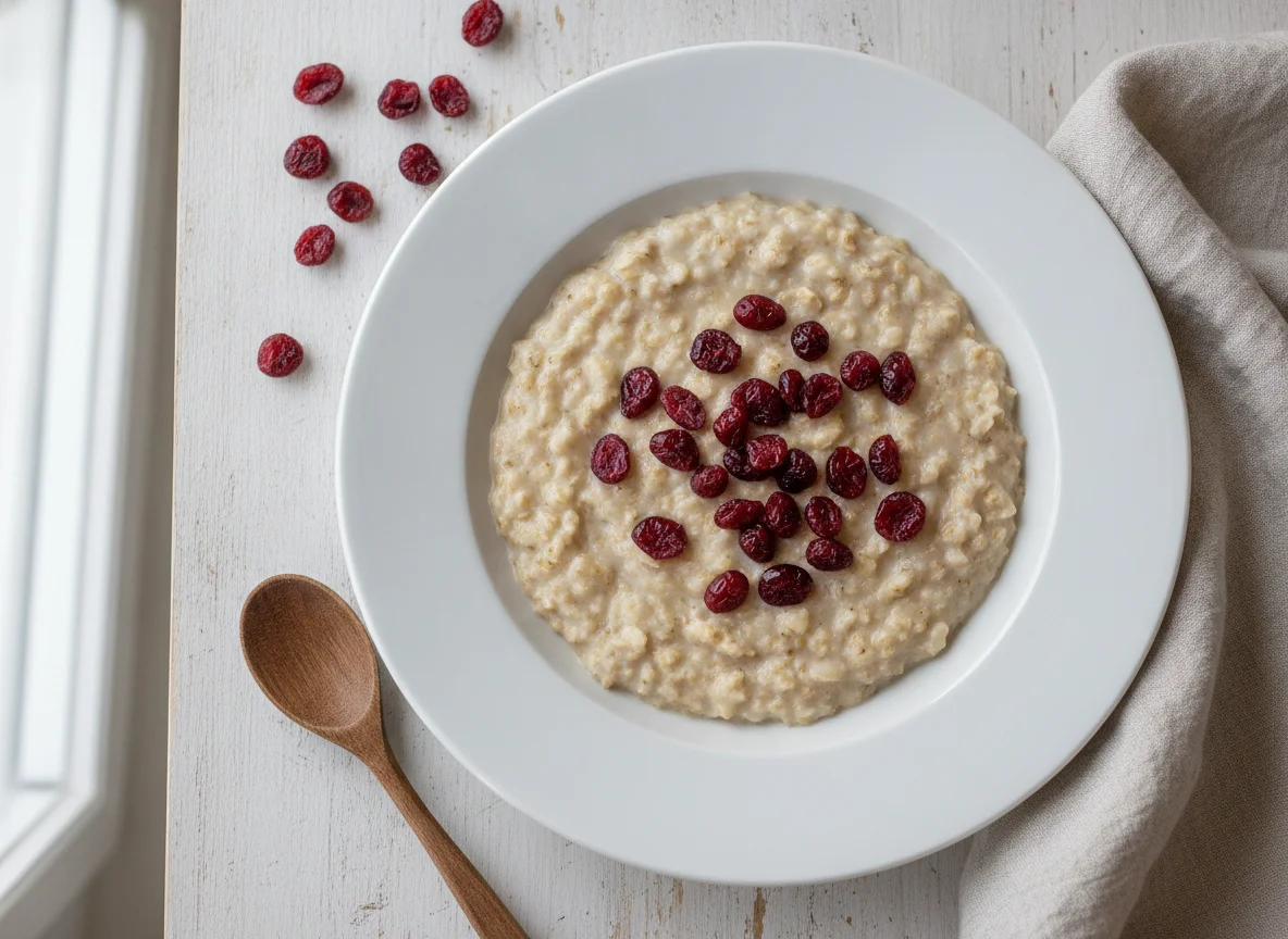 Haferbrei mit getrockneten Cranberries photo