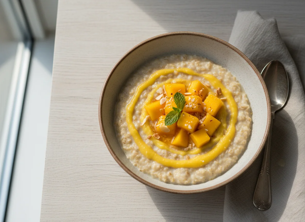 Haferbrei mit Mango photo