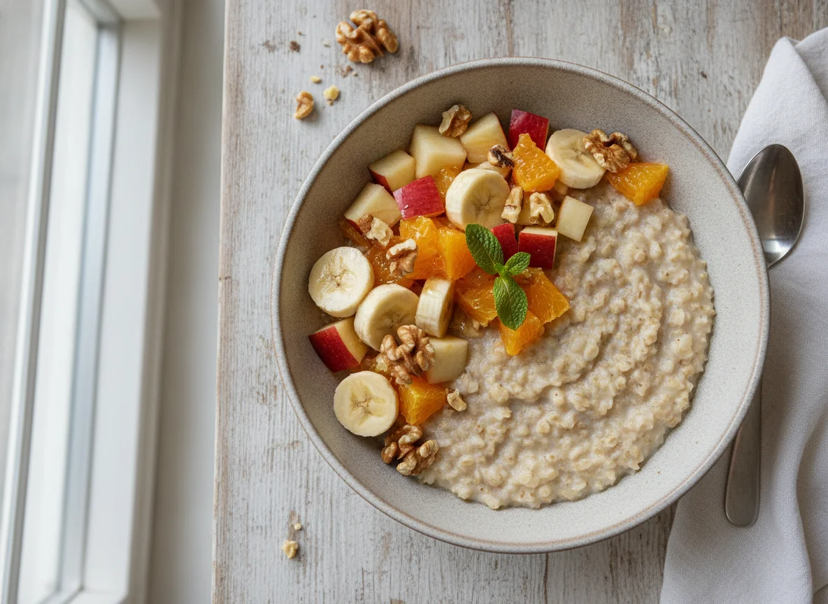 Haferbrei mit Obstsalat photo