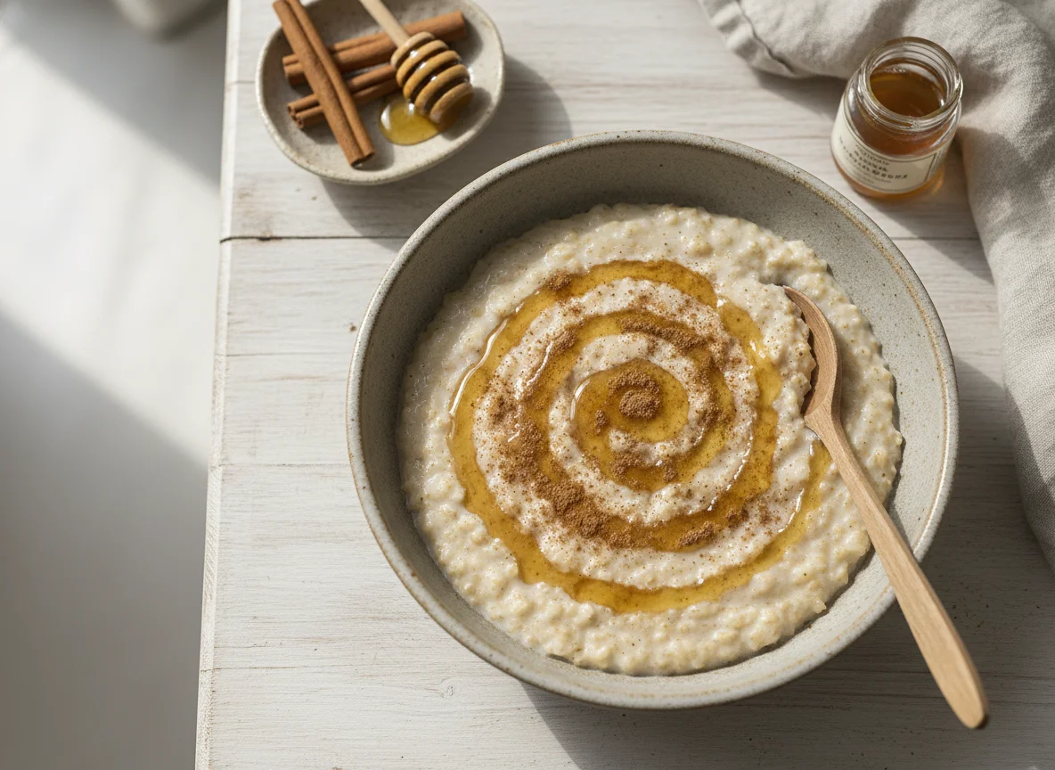 Haferbrei mit Zimt und Honig photo