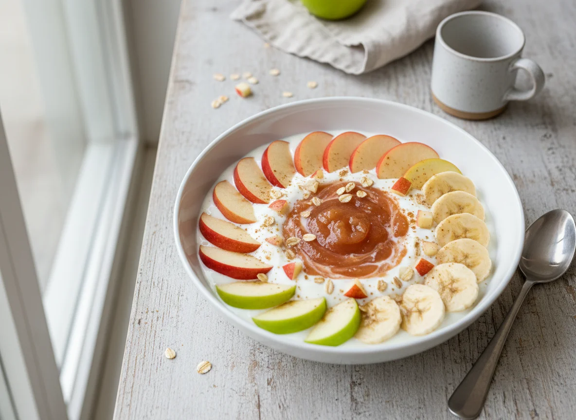 Haferflocken mit Obst und Joghurt photo