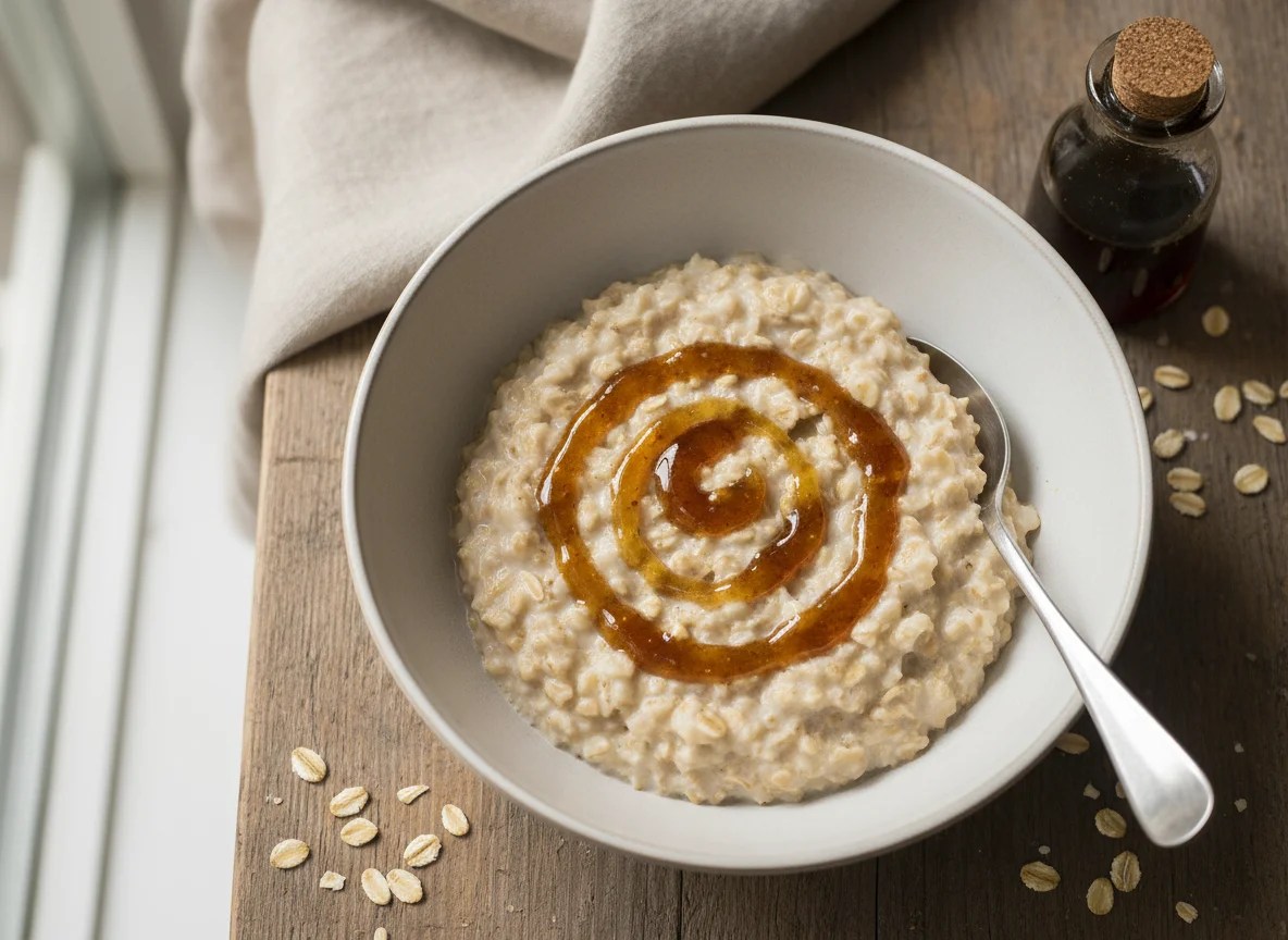 Haferflocken mit Sirup photo