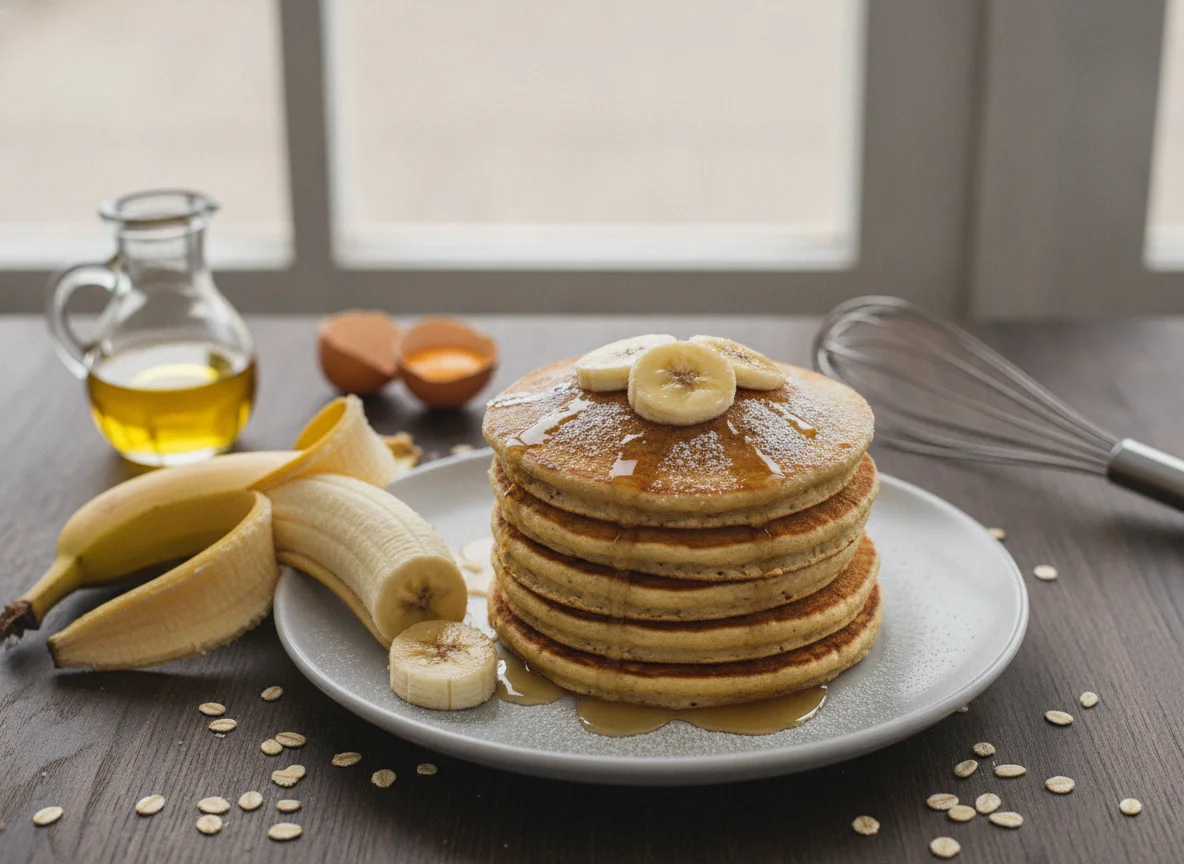 Haferflocken-Bananen-Pancakes photo