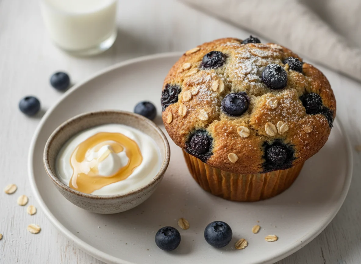 Haferflocken-Blaubeer-Muffin photo
