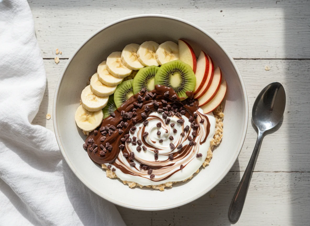 Haferflocken-Bowl mit Früchten und Joghurt photo