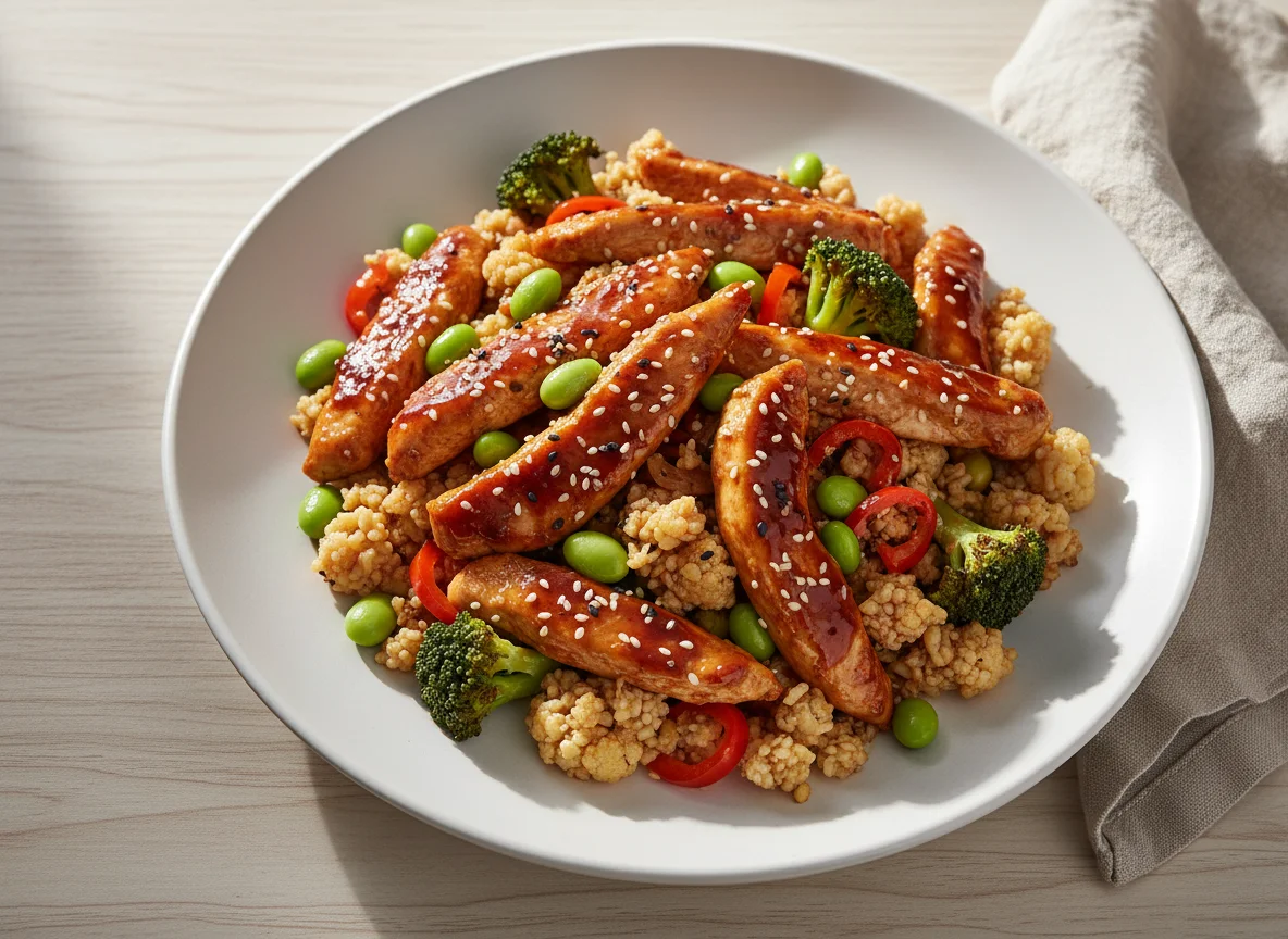 Hähnchen & Blumenkohlreis in Teriyaki-Sauce photo