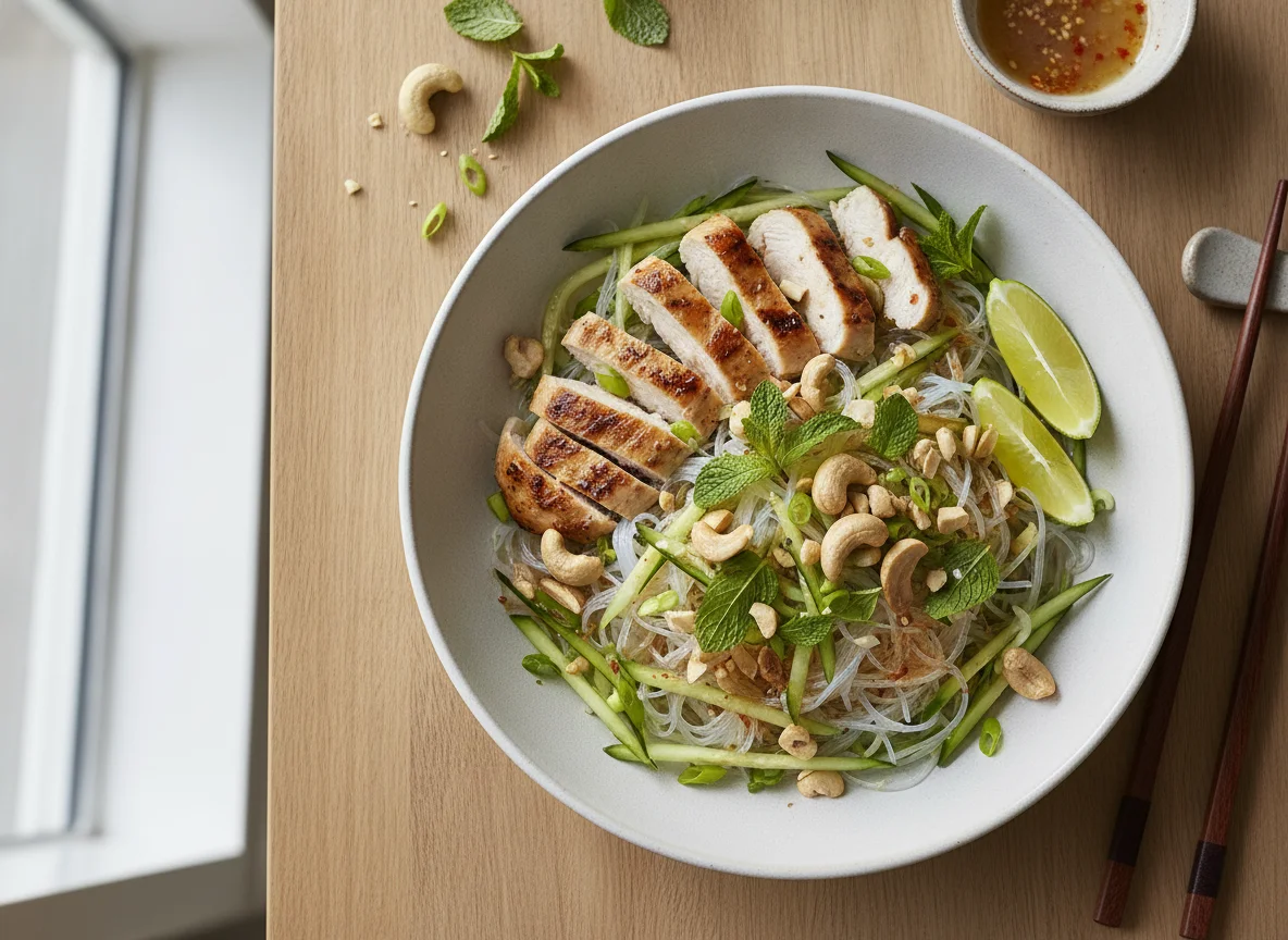 Hähnchen Glasnudelsalat Vietnamesischer Art photo