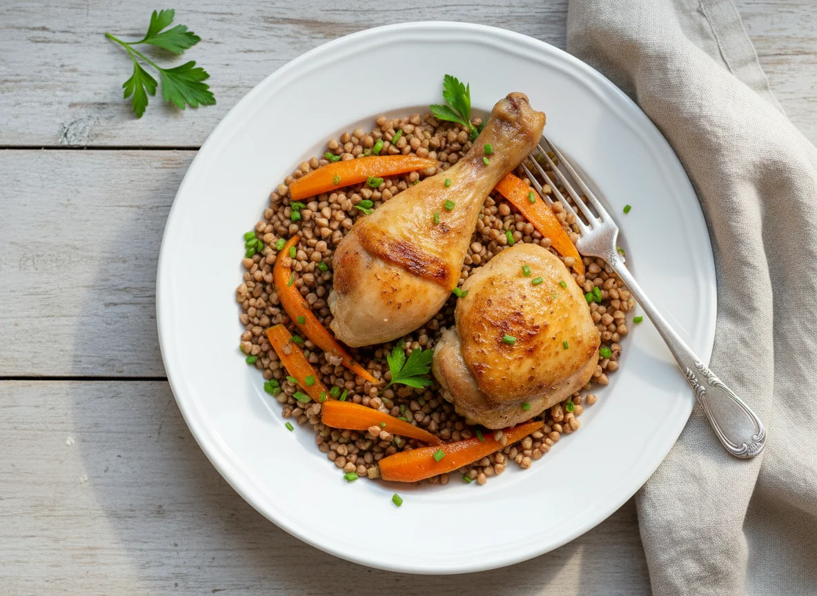 Hähnchen mit Buchweizen photo