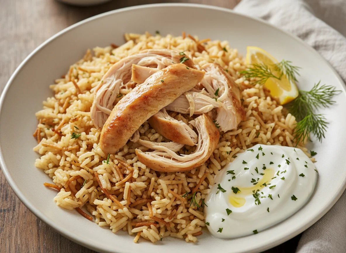 Hähnchen mit Reis und Joghurt photo