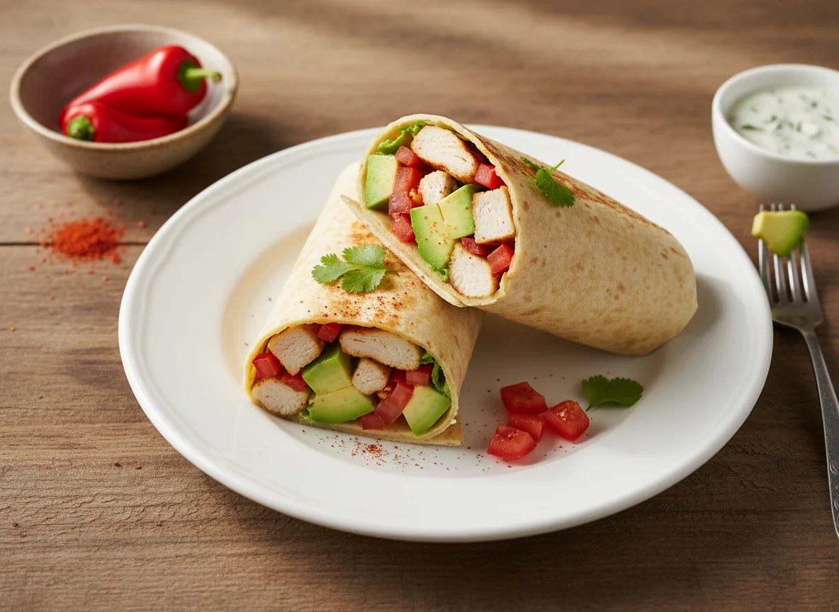 Hähnchen-Avocado-Wrap photo