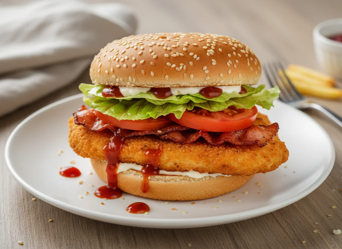 Hähnchen-Bacon-Burger photo