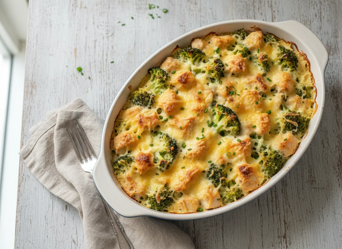 Hähnchen-Brokkoli-Auflauf mit Frischkäse photo