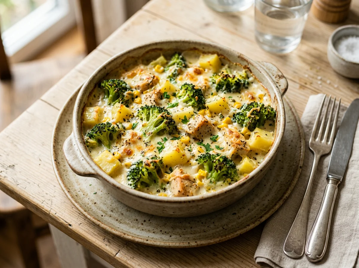 Hähnchen-Brokkoli-Auflauf mit Kartoffeln photo